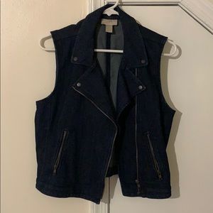 LOFT dark chambray vest